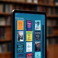Digital tablet showing ebooks
