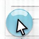 Mouse pointer clicking a button