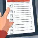 Person filling out an online form